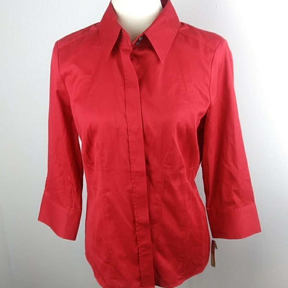 NWT Talbot's Petites red button down US SZ 10p